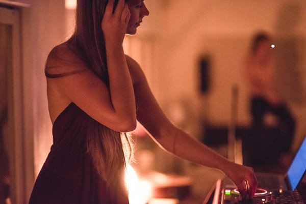 Nana Dakina at the Mixboard at Ecstatic Dance