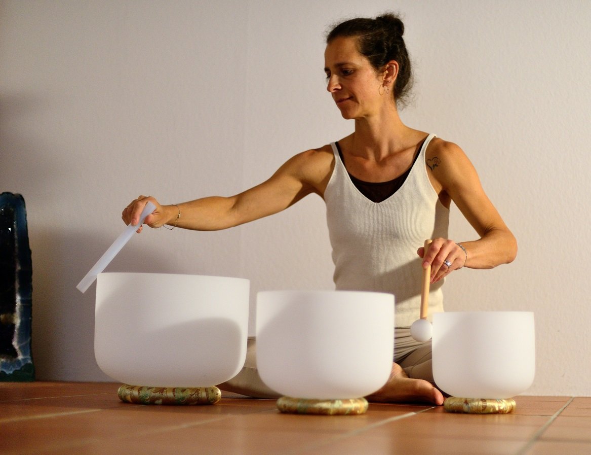 Kira Playing the Crystal Bowls